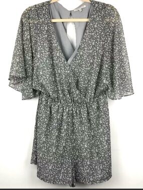 Rebecca Minkoff - Floral Print Romper Grey